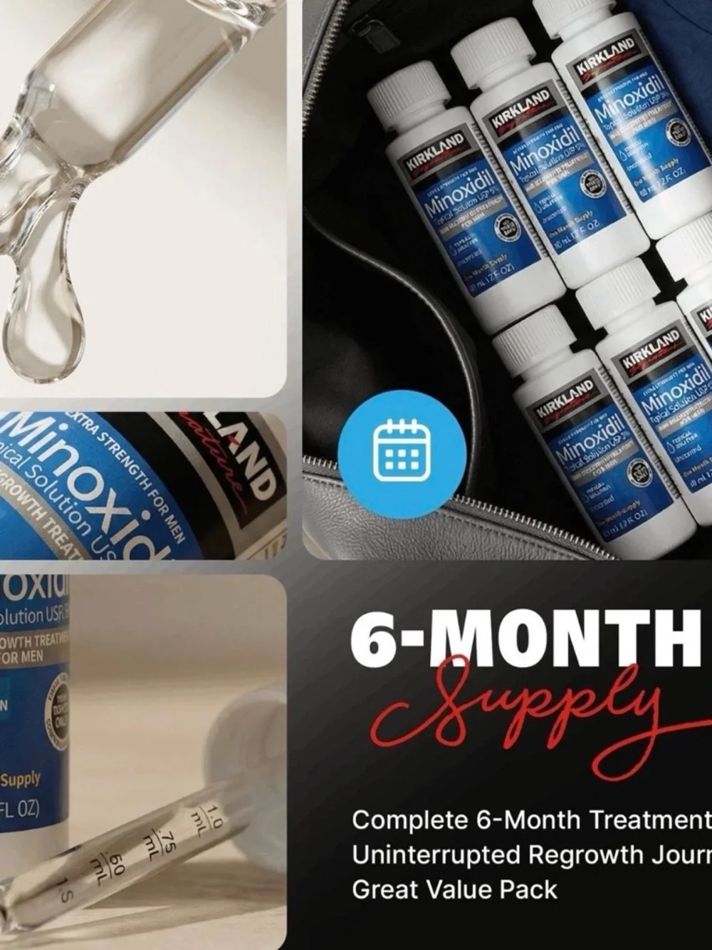Kirkland Signature Minoxidil Topical Solution Hair regrowth treatment